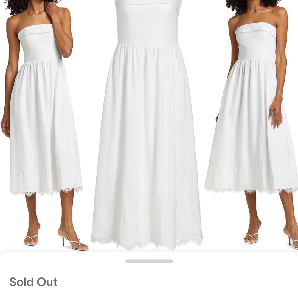 Wayf amalia linen blend strapless dress size XS